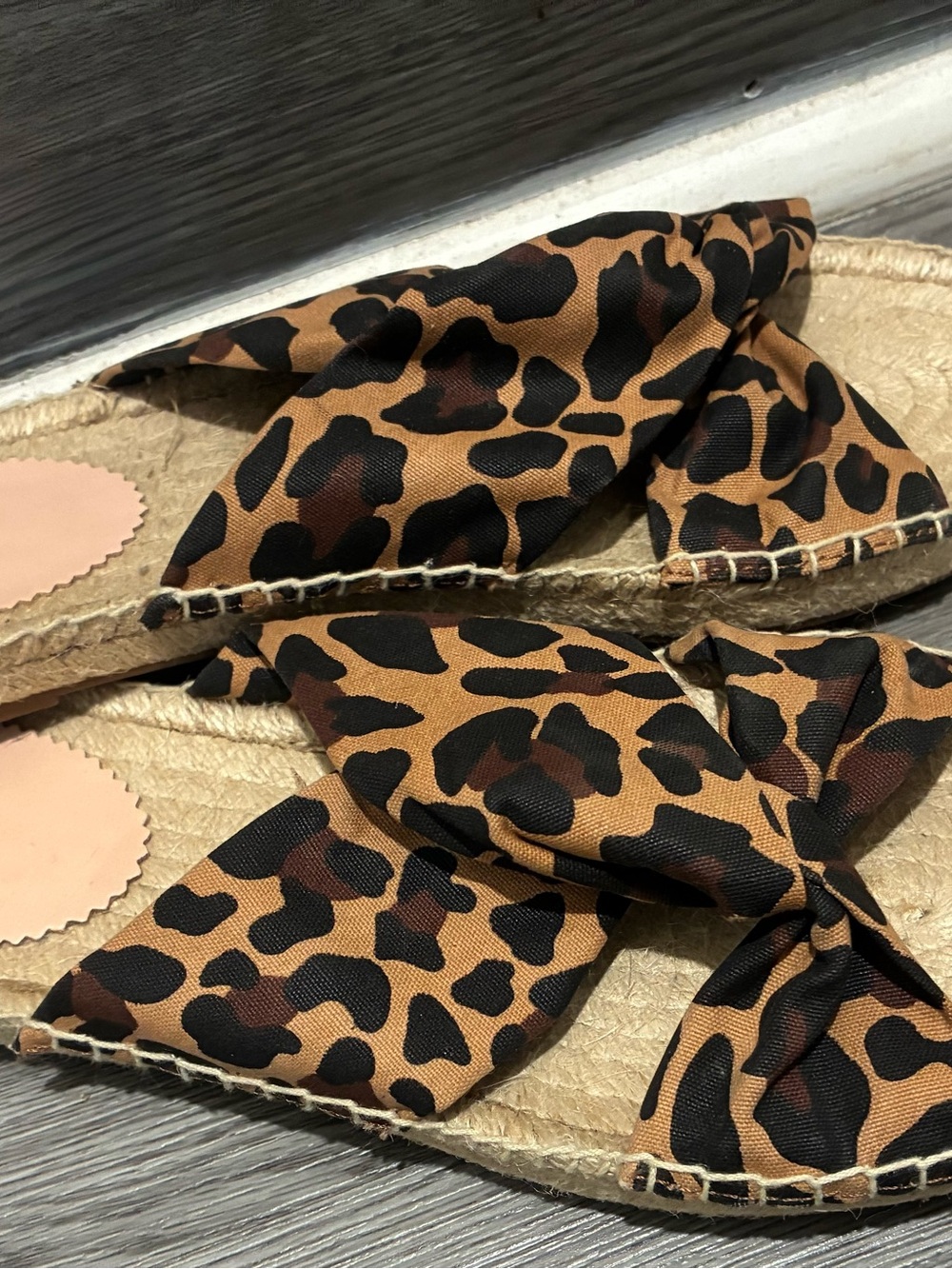 J. Crew Leopard Print Bow Espadrille Sandals in Brown and Black